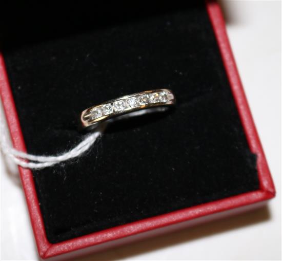 18K white gold and diamond half eternity ring, in Forever Diamond fitted box with certificate